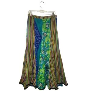 Soft Surroundings Multi-Print Color Fully Lined Maxi Skirt | Size Medium